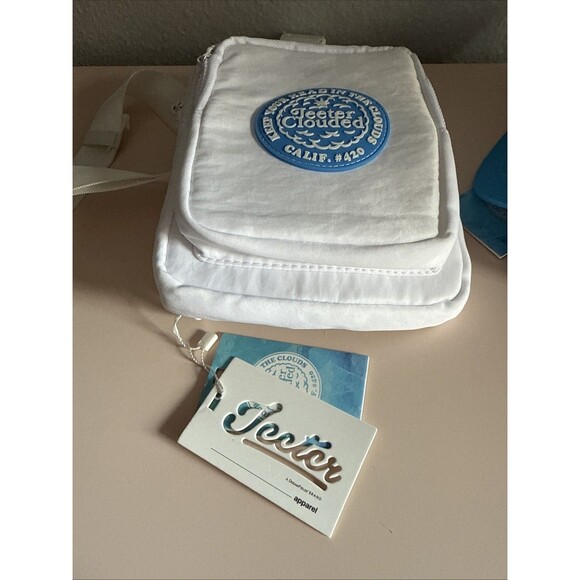 Jeeter Clouded 420 Side Crossbody Bag & Hat Set White/Blue - Picture 6 of 8